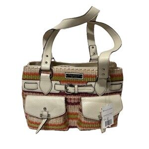 Vintage NOS Etienne Aigner Marseille Multicolor Straw Shoulder Bag